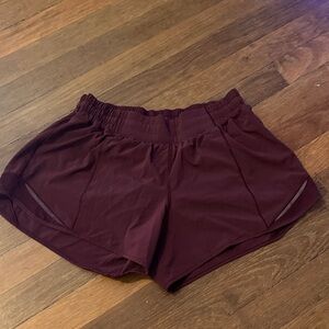 lululemon athletica Maroon Hotty Hot Low Rise Short 4”